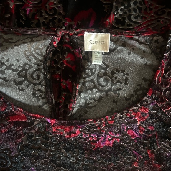 Cupio Velvet Burnout Top with Bell Sleeves XL - Picture 3 of 7